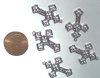 5 26x19mm Silver Filigrae Cross